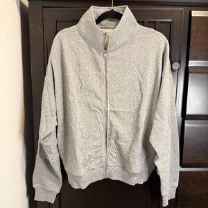 Brunette The Label Classic Grey Full Zip Sweater | NWT